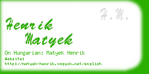 henrik matyek business card